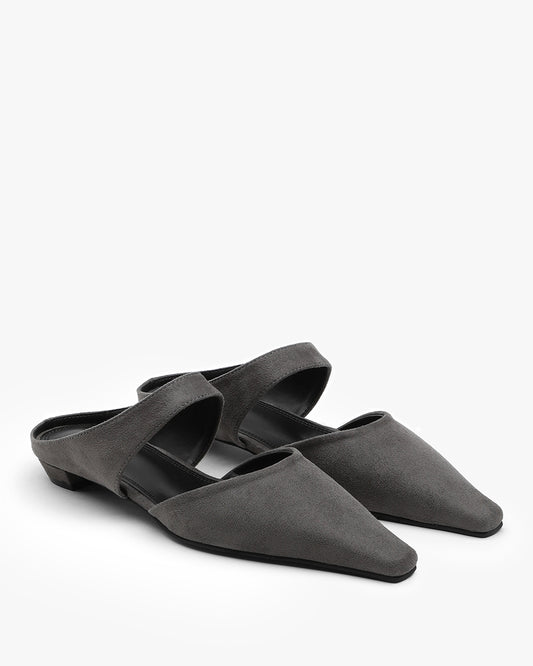 VENI Suede Mules_Gray