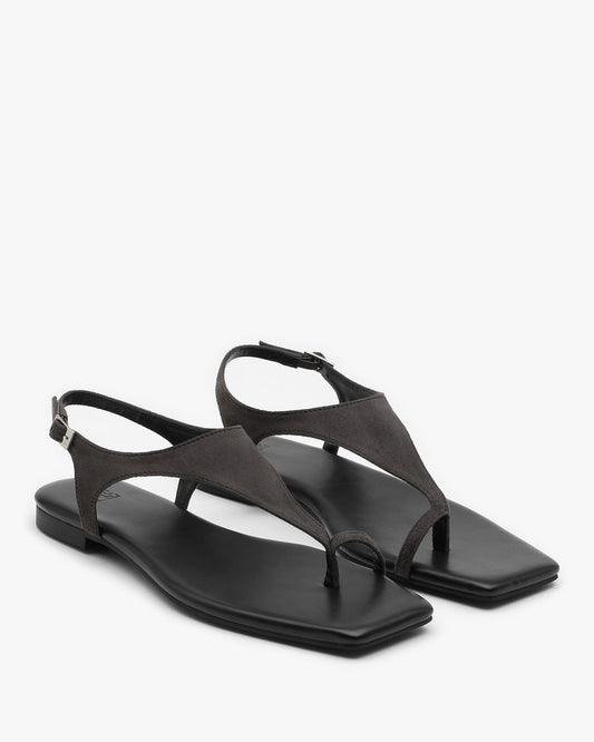 SOZ Suede Square Sandals_Gray