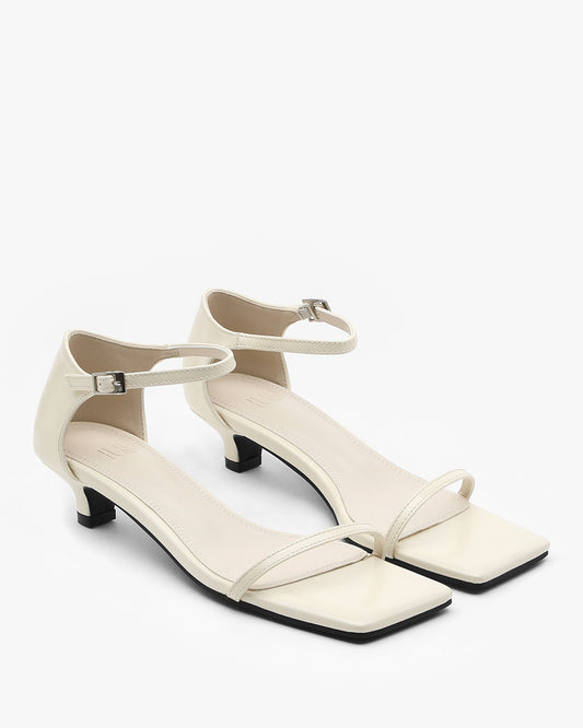 MUER Square Sandal Heels_Ivory