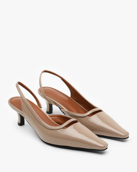 RIA Enamel Hole Slingbacks_Beige