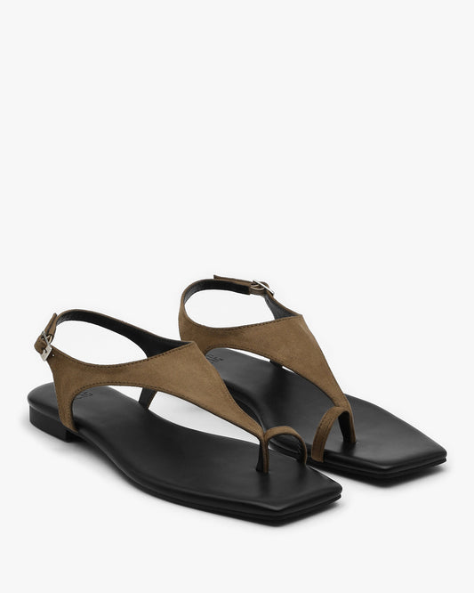 SOZ Suede Square Sandals_Brown