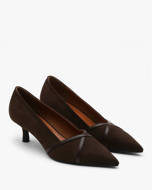 VEIN Suede Pumps_Brown