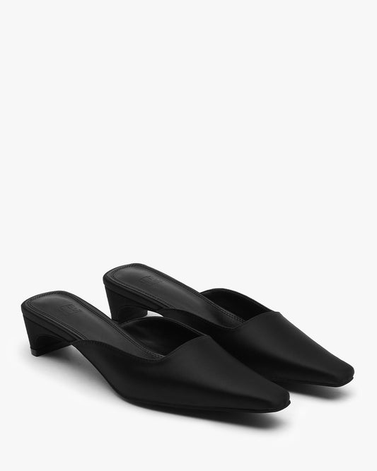 TIER Satin Mules_Black
