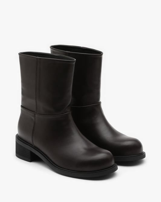 NUTE Round Ankle Boots_Brown