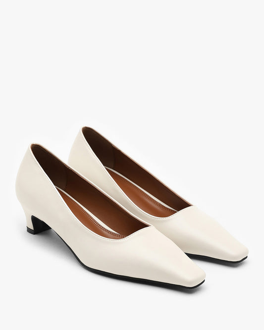 MILA Square Pumps_Ivory