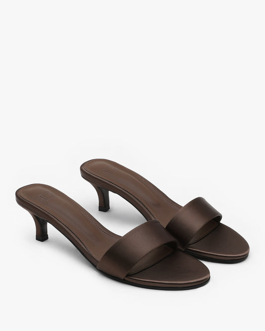 REVE Satin Round Mules_Brown