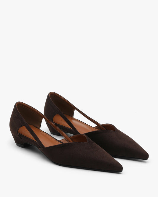 MARI Suede Flats_Brown