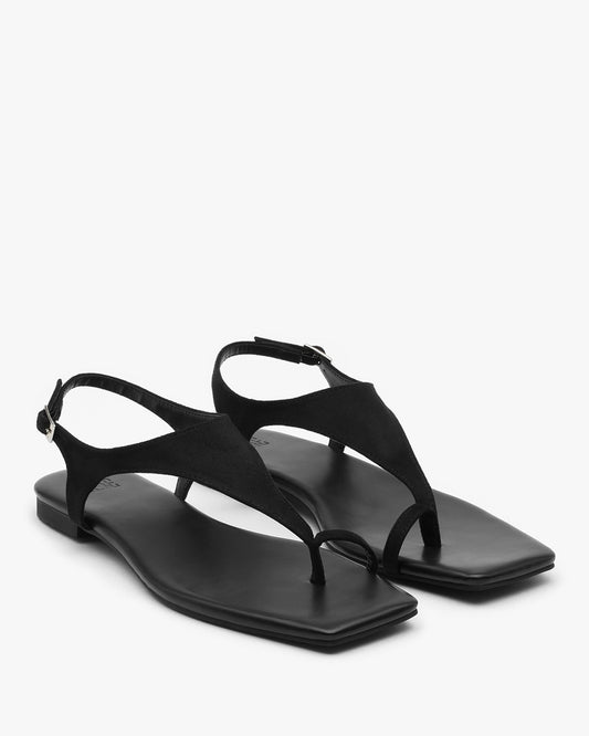 SOZ Suede Square Sandals_Black