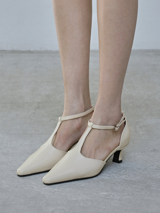 NOII T Strap Pumps_Ivory