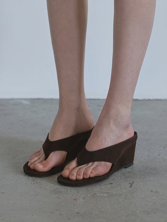 POVE Suede Wedge Mules_Brown