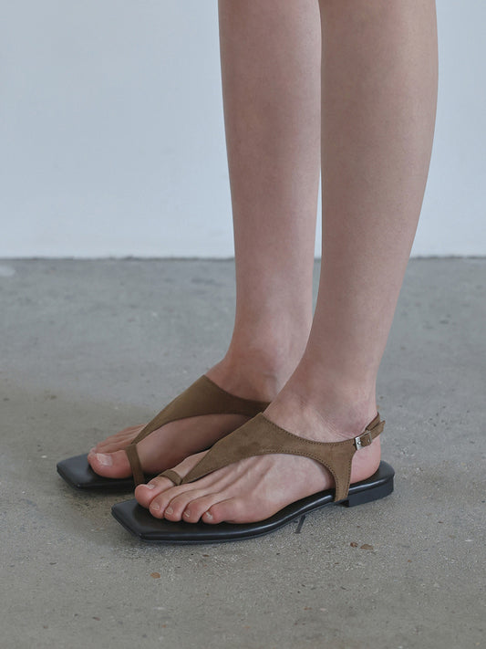 SOZ Suede Square Sandals_Brown