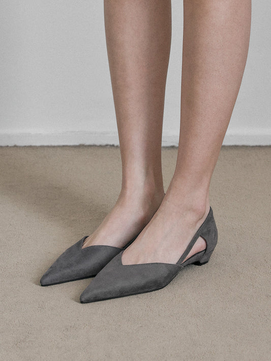 MARI Suede Flats_Gray