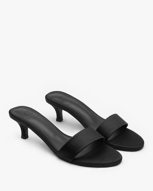 REVE Satin Round Mules_Black