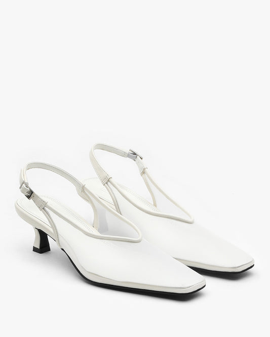 RIUM Square Mesh Slingbacks_Ivory