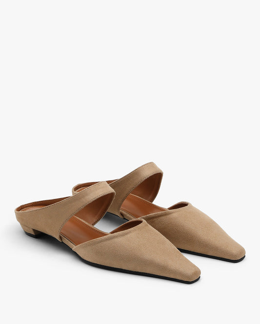 VENI Suede Mules_Beige