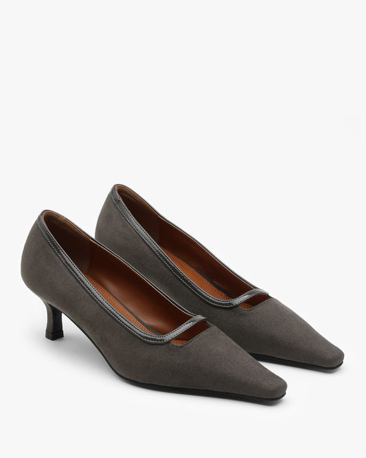 RIET Suede Hole Pumps_Gray