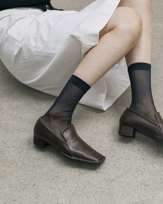 PIVE Square Heeled Loafers_Brown