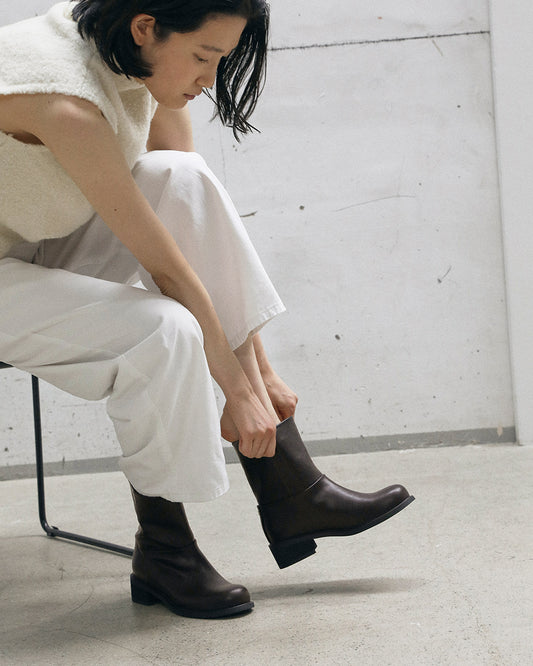 NUTE Round Ankle Boots_Brown