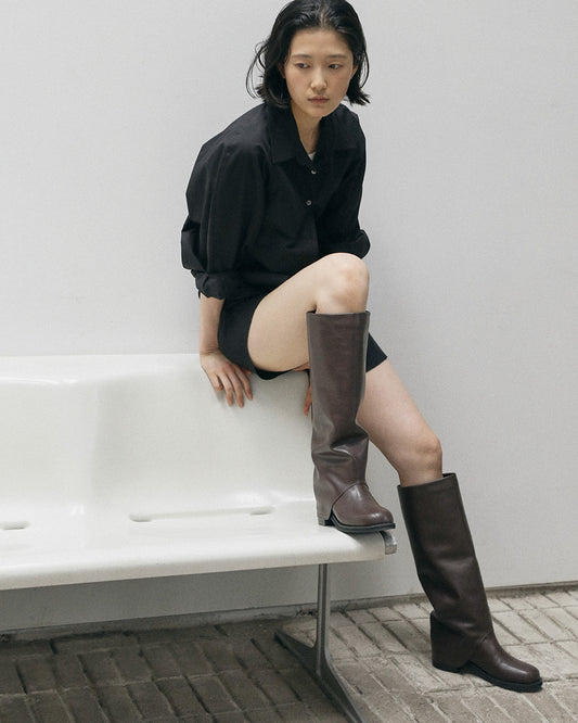 TIDE Folding Long Boots_Brown