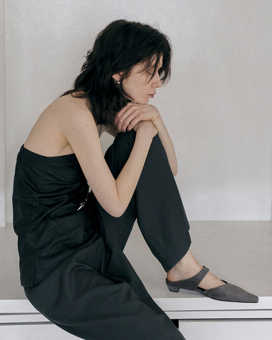 VENI Suede Mules_Gray
