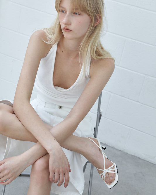 LUKE Strap Slingback Sandals_White