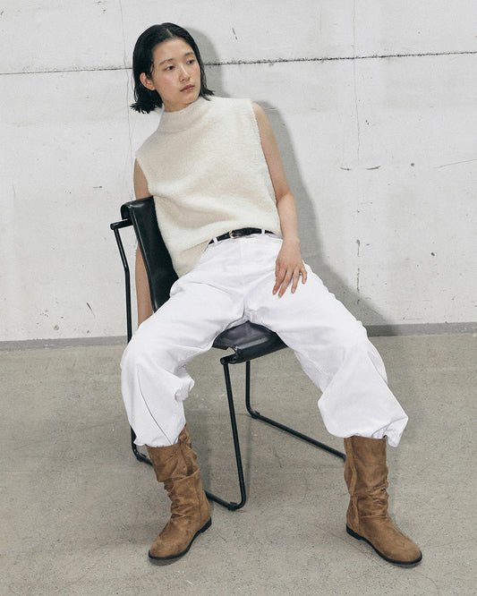 LEVO Suede Slouch Boots_Dark Beige