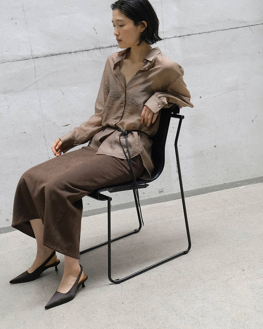 LIEN Satin Slingbacks_Brown