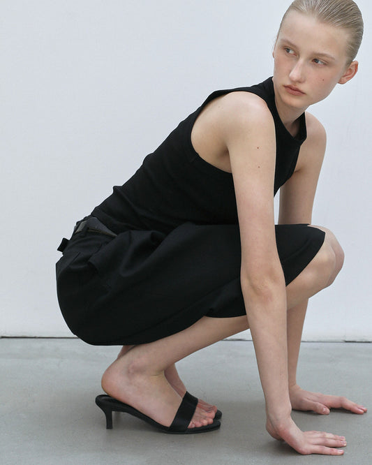 REVE Satin Round Mules_Black