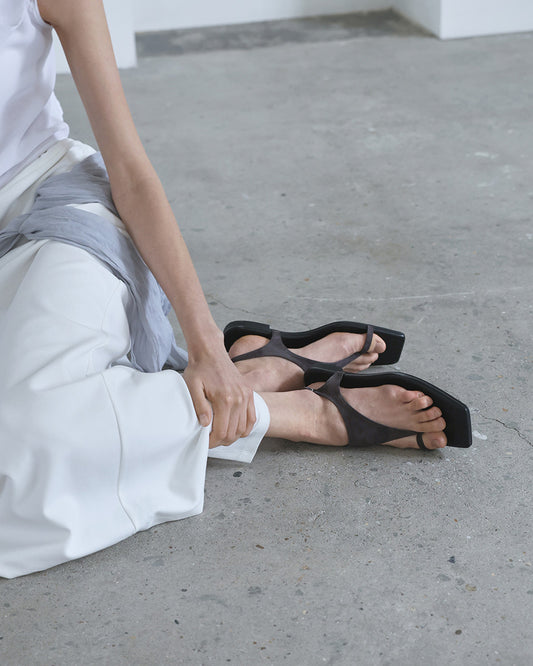 SOZ Suede Square Sandals_Gray