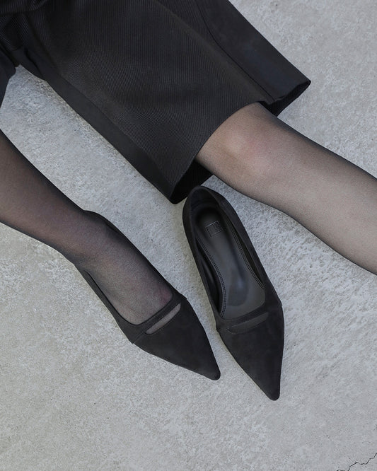 MIA Suede Hole Flats_Black