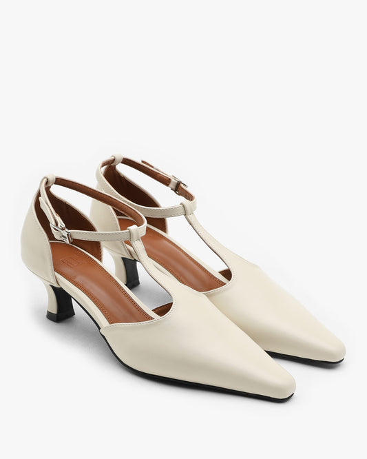 NOII T Strap Pumps_Ivory